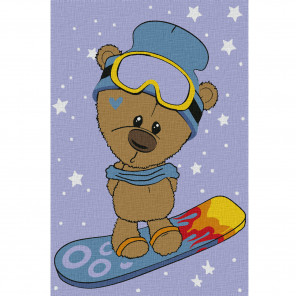  Мишка-сноубордист Раскраска по номерам на холсте KHM0014