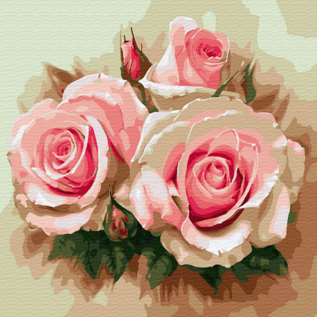 Розовое трио Раскраска по номерам на холсте Molly KH0695