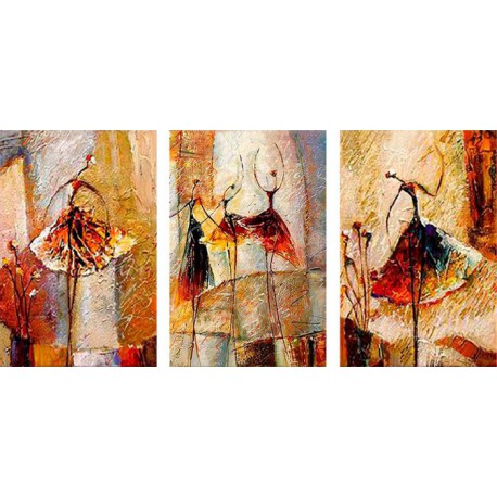 Грация Триптих Раскраска картины по номерам акриловыми красками на холсте Menglei