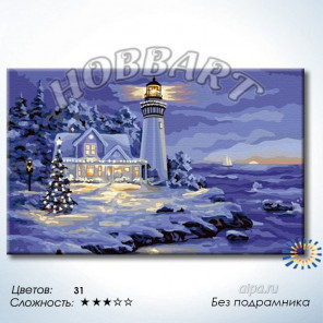  Маяк зимой Раскраска по номерам на холсте без подрамника Hobbart Lite DH5080042-Lite