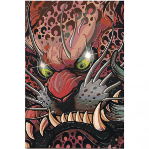Японская маска дракона Раскраска картина по номерам на холсте