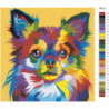Разноцветная собачка 80х80 Раскраска картина по номерам на холсте