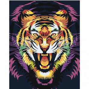 Тигр поп арт 80х100 Раскраска картина по номерам на холсте