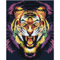 Тигр поп арт 100х125 Раскраска картина по номерам на холсте