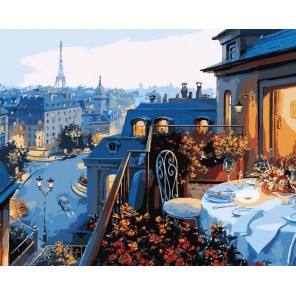 Ужин в Париже Раскраска по номерам акриловыми красками на холсте Menglei