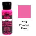 2974 Розовый Неон Для любой поверхности Акриловая краска Multi-Surface Folkart Plaid
