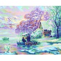 Горное озеро зимой Раскраска по номерам Schipper (Германия)