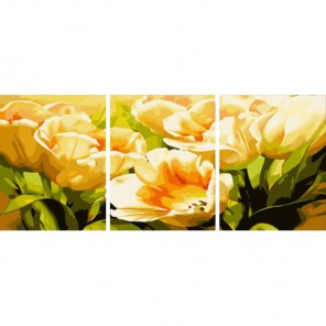 Тюльпаны Триптих Раскраска по номерам акриловыми красками на холсте Color Kit