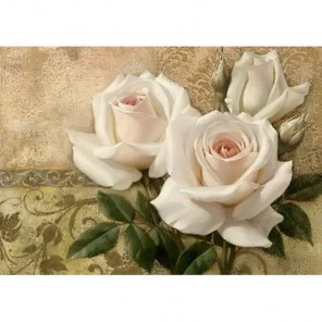 Белые розы Алмазная вышивка (мозаика) Гранни