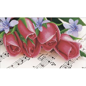 Розы и ноты Алмазная частичная вышивка (мозаика) Sddi Anya