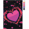 Сердце яркими неоновыми красками 80х120 Раскраска картина по номерам на холсте