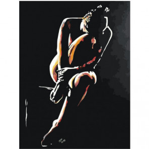 Девушка сидящая в темноте 75х100 Раскраска картина по номерам на холсте