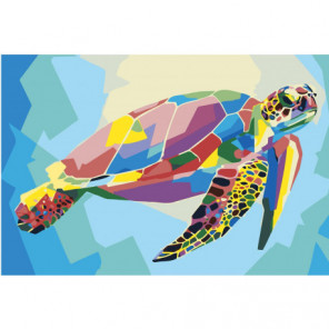 Радужная черепаха 100х150 Раскраска картина по номерам на холсте