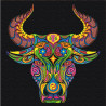  Восточный бык благополучия Раскраска картина по номерам на холсте с неоновыми красками AAAA-RS064-80x80