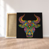Пример в интерьере Восточный бык благополучия Раскраска картина по номерам на холсте с неоновыми красками AAAA-RS064-100x100