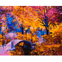 Яркая осень Раскраска картина по номерам на холсте