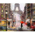 Париж под дождем Раскраска картина по номерам на холсте