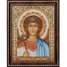 Пример выложенной работы в рамке Икона Ангел Хранитель Набор для выкладывания алмазной мозаики АЖ-1845
