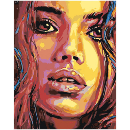Портрет девушки Раскраска картина по номерам на холсте