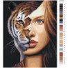 Девушка тигрица Раскраска картина по номерам на холсте