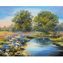 Летняя река Раскраска картина по номерам на холсте