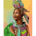 Африканская модница Раскраска картина по номерам на холсте
