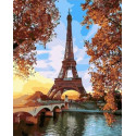 Осенний Париж Раскраска картина по номерам на холсте