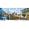 Сложность и количество цветов Волчья стая Триптих Раскраска картина по номерам на холсте РХ5290
