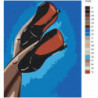 Черные туфли с красной подошвой Раскраска картина по номерам на холсте