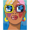 Девушка в разноцветных очках 100х125 Раскраска картина по номерам на холсте