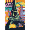 Красочная Эйфелева башня Париж 80х120 Раскраска картина по номерам на холсте
