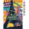 Красочная Эйфелева башня Париж 100х150 Раскраска картина по номерам на холсте