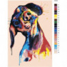 Радужная собака поп-арт 80х120 Раскраска картина по номерам на холсте