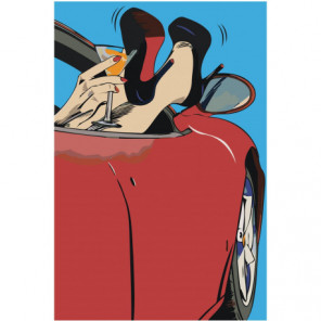 Каблуки, мартини и авто Раскраска картина по номерам на холсте