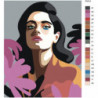 Портрет брюнетки поп-арт Раскраска картина по номерам на холсте
