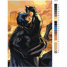 Женщина-кошка и бэтмен Объятия 80х120 Раскраска картина по номерам на холсте