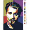 Красочный Джонни Депп Поп-арт Раскраска картина по номерам на холсте