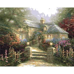 Дом в розовом саду Раскраска картина по номерам акриловыми красками Plaid