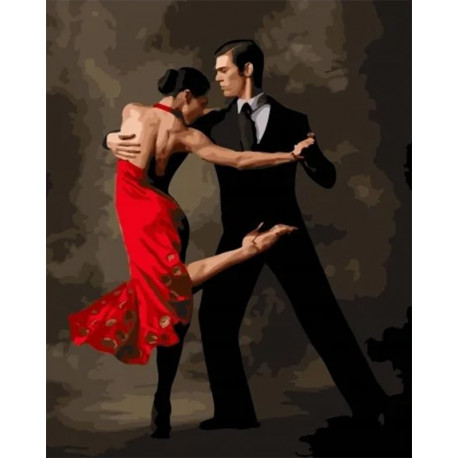  Танго в красном Раскраска картина по номерам на холсте MCA783