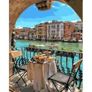 Сложность и количество цветов Завтрак для двоих в Венеции Раскраска картина по номерам на холсте MCA1014