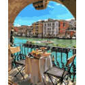 Завтрак для двоих в Венеции Раскраска картина по номерам на холсте