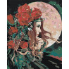  Девушка и луна Раскраска картина по номерам на холсте AAAA-RS034-80x100