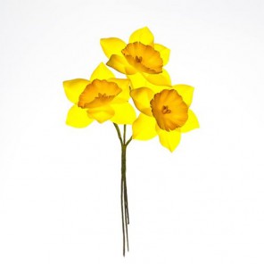 Нарциссы желтые 3шт Цветы из ткани для скрапбукинга, кардмейкинга Scrapberry's