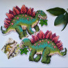 Пример вышитой работы Стегозавр. Динозавры Набор для вышивания на пластиковой канве МП Студия Р-270
