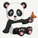 Панда с бабочкой Раскраска картина по номерам на холсте