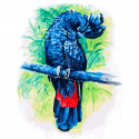 Синий попугай Раскраска картина по номерам на холсте
