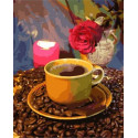 Кофе при свечах Раскраска картина по номерам на холсте