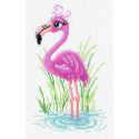Мечтательный фламинго Канва с рисунком для вышивки МП Студия