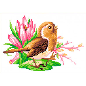  Птичка певчая Канва с рисунком для вышивки МП Студия СК-038