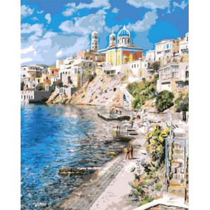  Красивая Греция Раскраска картина по номерам на холсте GX37903
